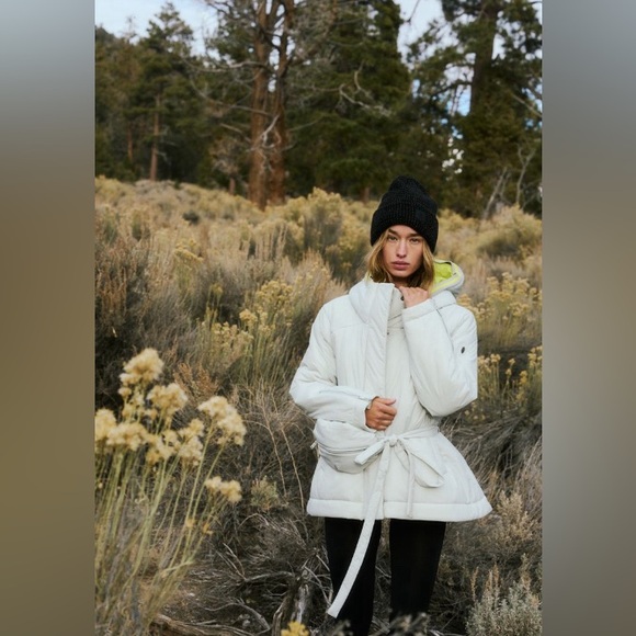FP Movement by Free People Jackets & Blazers - FP Movement by Free People Cream Belted Puffer Jacket